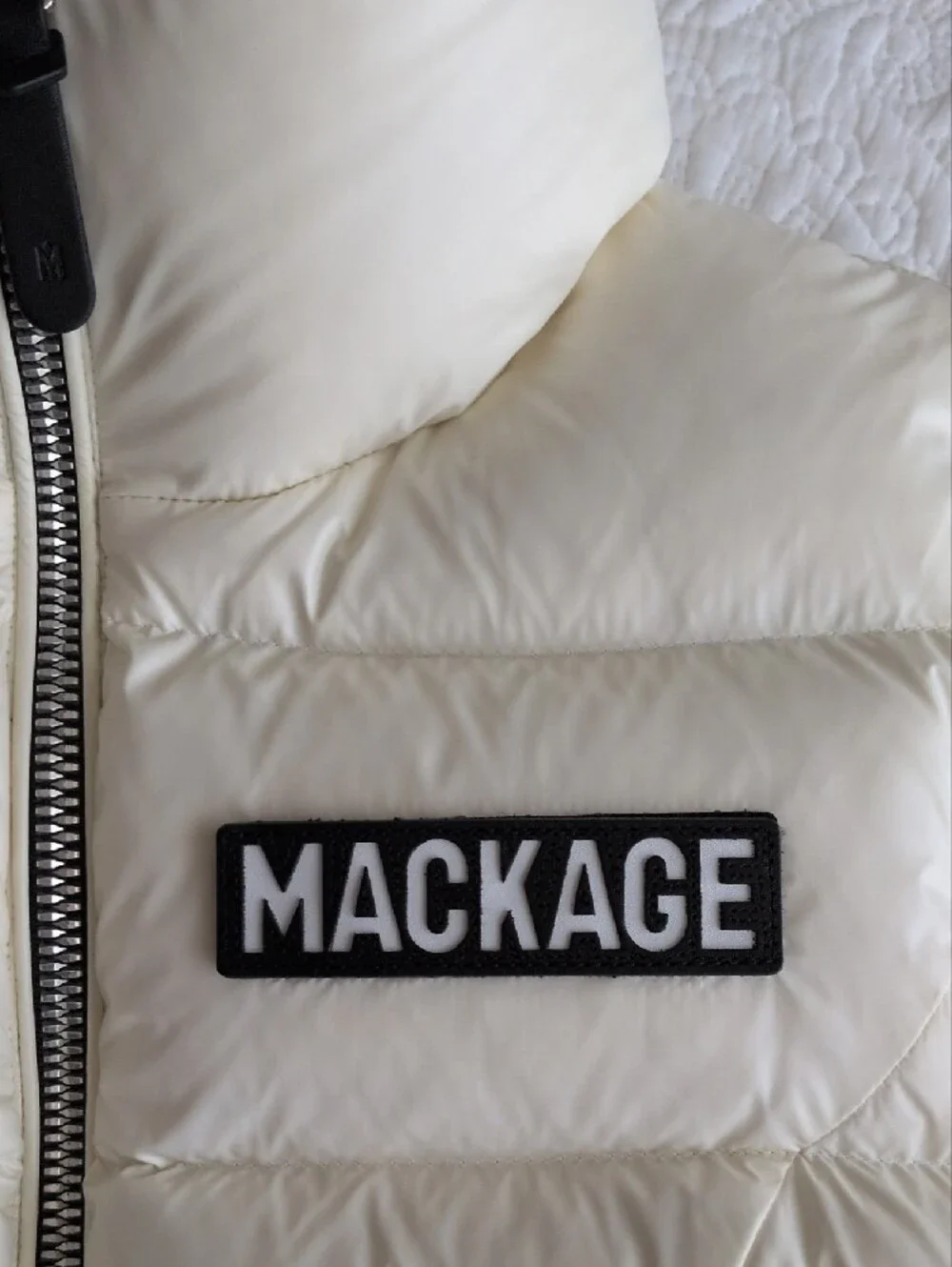 Mackage Chaya Ivory Quilted Down Puffer Vest